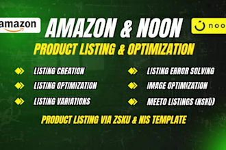 create SEO listings for noon and amazon