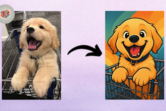 draw a custom cartoon style animal portrait