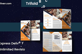 design a professional brochure, flyer, bifold or trifold layout