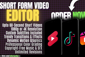 edit short videos for reels, youtube shorts and tiktok