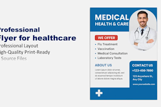 design a professional medical flyer for healthcare, clinic, and hospital