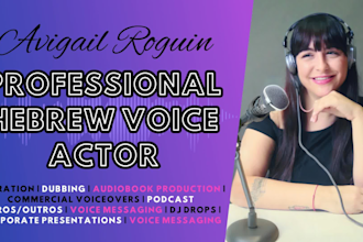 record professional hebrew female voice over in 24h
