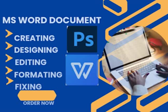 create design edit format any project on microsoft word photoshop document 24hrs