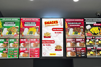 design digital video menu for your cafe, bar or restaurant