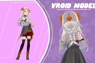 create custom stunning 3d vroid model for your vtuber persona