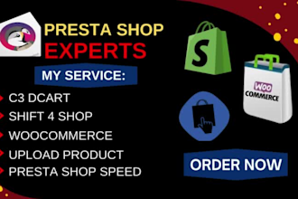 setup shift4shop woocommerce prestashop, c3dcart for your ecommerce shop