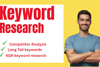 build SEO keyword research list with long tail and competitor search