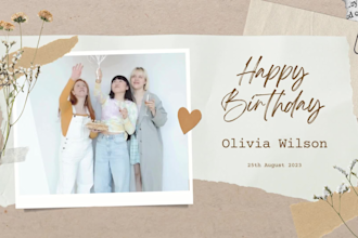 design asthetic birthday and baby shower invitation