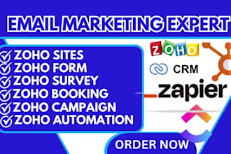 build professional website using zoho sites, integrate zoho CRM, zoho campaigns