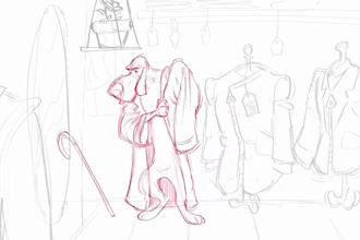 2d traditional animation, sketchy character, 2d line art, hand drawn animation
