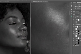 professionally retouch a portrait photo using photoshop