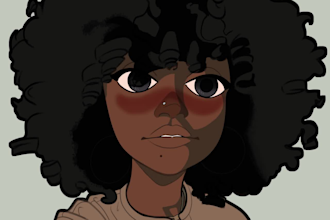 draw you a semi realistic stylized headshot portrait