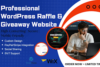 create a professional wordpress raffle, competition, ticket giveaway website