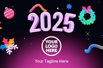 put your logo text in 10 new year eve videos