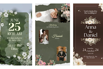 design custom wedding invitation video reels or cards