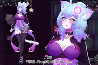 draw and rig pro anime vtuber model live2d model vtuber commission in anime art