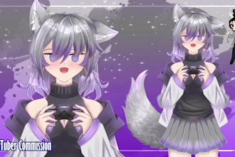 draw pngtuber pfp cute emotes chibi avatar in vtuber anime style for streaming