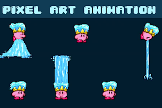 draw sprite sheet, pixel art, 2d character design for game