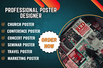 design church, conference, concert, seminar, travel, anime and commercial poster