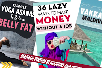 manage pinterest account and design pins