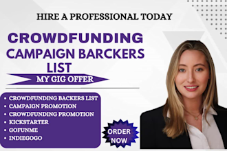 generate active crowdfunding backers list for kickstarter gofundme indiegogo