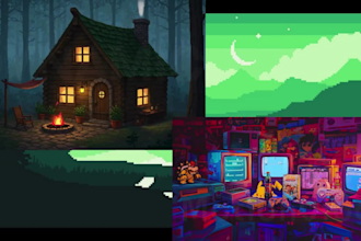 do pixel art background game art pixel animation and pixel art scene for you