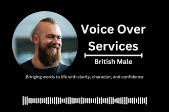 voice a radio social media advert with a british male voice