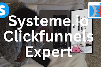 be systeme io, clickfunnel expert for landing page, sales funnel, website design