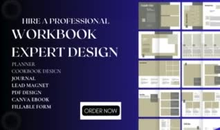design your lead magnet, journal, planner, workbook, cookbook fillable book pdfs