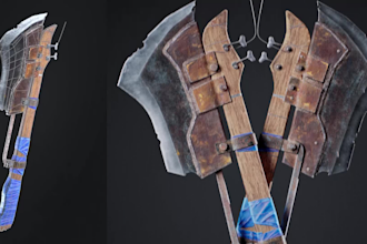 3d model and texture game ready assets