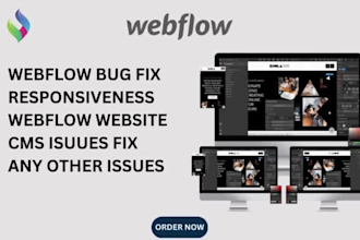 fix webflow website issues, bug fix, design and update webflow website