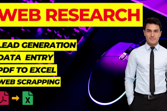 make a list of contacts and research emails in web