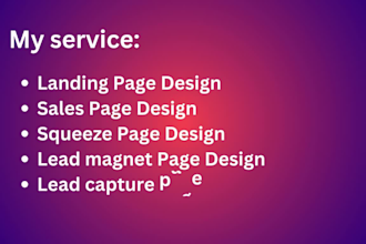 design converting landing page, lead capture, sales and squeeze page for shopify