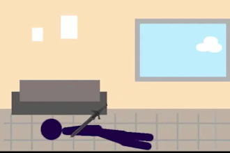 animate 2d stickman fighting animation storytelling hologram animation line art