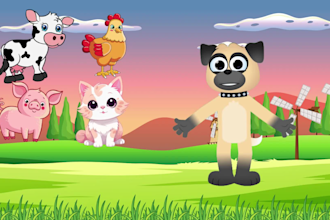create a kids learning video with a animated talking character for you