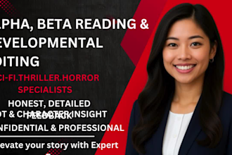 alpha or beta read sci fiction novel, thriller, horror, developmental editor