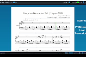 transcribe your music to score or tablature