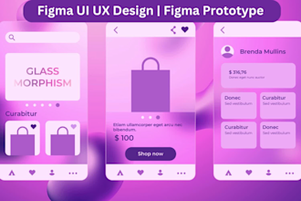 design professional figma prototypes and wireframes, UI UX design