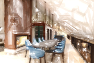 draw 2d, 3d watercolor architecture, landscape, master plan