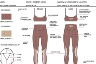 do fashion illustration activewear tech pack design