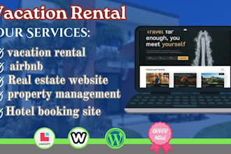 design vacation rental website with booking system on wix wordpress squarespace