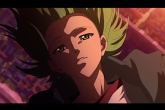 create a high quality, top tier anime music video amv with stunning visuals
