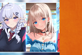draw anime art illustration, character design, fanart, pfp, and vtuber