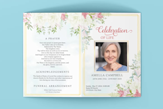 design funeral , obituary  and flyers design in 3 hours