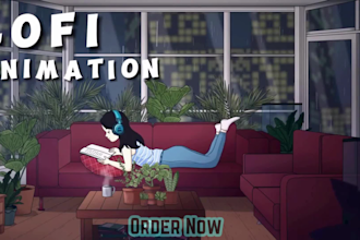 create custom lofi animation loop animation music video animated for you