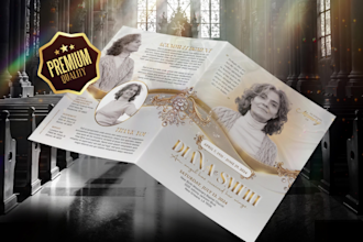 design funeral programs, death announcements, memoral prints