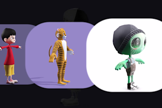cartoon character modeling, rigging and animation
