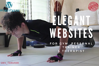 design gym, health and fitness, yoga, therapist website