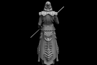 model your miniature character for printing