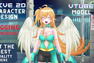 design and rig live2d vtuber model pngtuber vrchat avatar, vr character